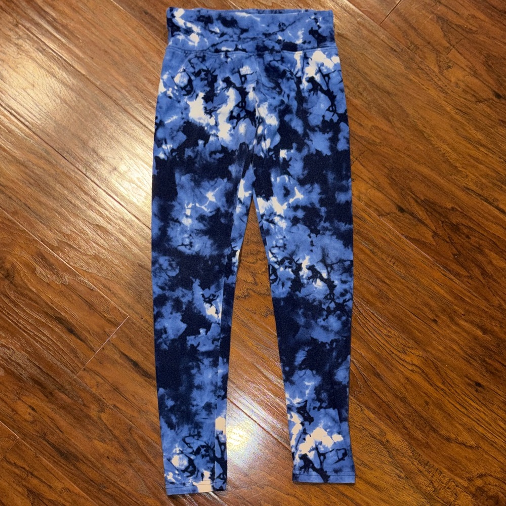 Justice Navy and White Tie-Dye Leggings